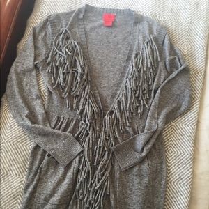Grey tasseled sweater